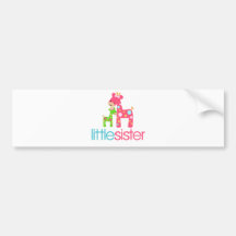 Funky Giraffe Little Sister tshirt Bumper Stickers