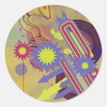 Funky Gramophone Stickers