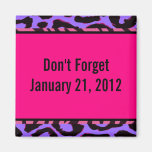 Funky Hot Pink Zebra Cheetah Set Fridge Magnets