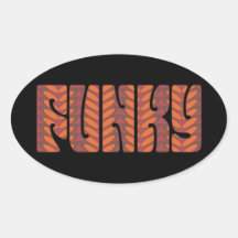 Funky (in red) stickers