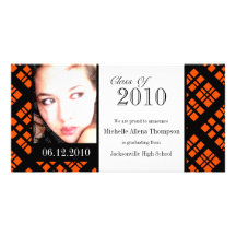 Funky Rad Plaid Graduation Announcement Photo Card