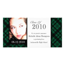 Funky Rad Plaid Graduation Announcement Photo Card