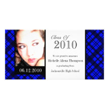 Funky Rad Plaid Graduation Announcement Photo Card