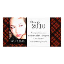 Funky Rad Plaid Graduation Announcement Photo Card
