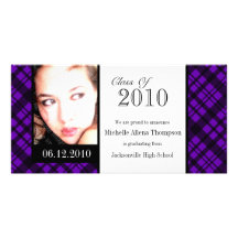 Funky Rad Plaid Graduation Announcement Photo Card