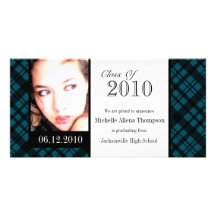 Funky Rad Plaid Graduation Announcement Photo Card