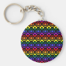 Funky Rainbow Gay Pride Geometric Abstracts (13) Key Chains