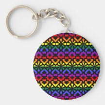 Funky Rainbow Gay Pride Geometric Abstracts Keychain