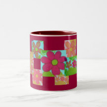 Funky Retro Cropped Flower's Coffee Mug
