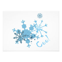 Funky Snowflakes Personalized Invitations