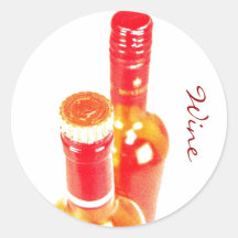 Funky wine bottle sticker