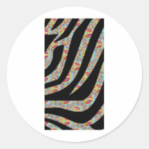 Funky Zebra Round Sticker