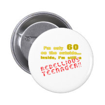 Funny 60th Birthday Present Pinback Buttons