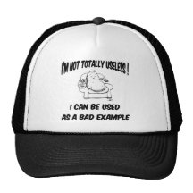 Funny, amusing.  I can be used for an example..... Mesh Hats