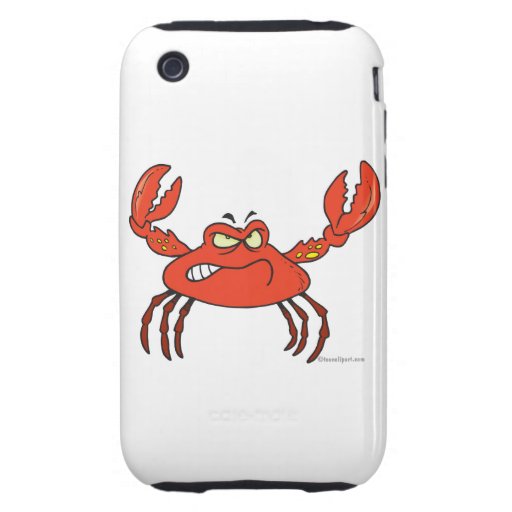 funny angry crabby red crab tough iPhone 3 case