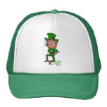 Funny Angry Lucky Irish Leprechaun Mesh Hats