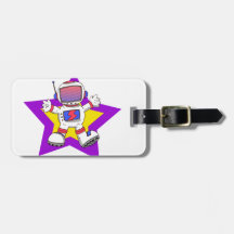 funny astronaut travel bag tag
