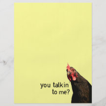 Funny Attitude Chicken - you talkin to me? Personalized Flyer