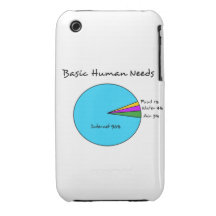 Funny Basic Human Needs for computer enthusiasts iPhone 3 Case