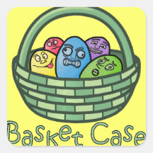 Funny Basketcase Easter Square Sticker