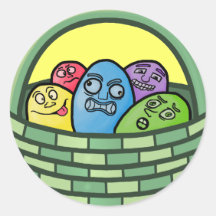 Funny Basketcase Easter Stickers