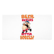 funny beer drinker cartoon personalized photo card
