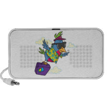 funny bird flying south vacation portable speakers