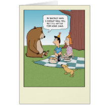 Funny birthday card: Bear Instinct