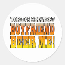 Funny Birthdays Parties Worlds Greatest Boyfriend Round Stickers