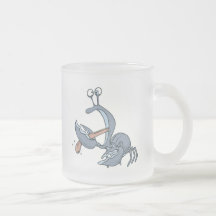 funny biting tongue crab coffee mugs
