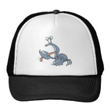 funny biting tongue crab hat