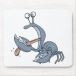 funny biting tongue crab mouse mat