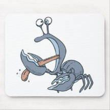 funny biting tongue crab mouse mat