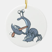 funny biting tongue crab ornament