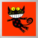 Funny black cat print