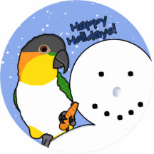Funny Black Headed Caique Ornament Cut Out
