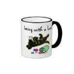Funny Black Labrador Cartoon Illustration Coffee Mug