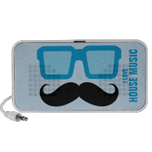 Funny Blue Sunglasses Moustache Speakers