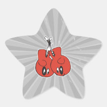 funny boxing gloves with black eyes cartoon star stickers