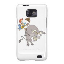 funny bucking bull bull rider rodeo cowboy cartoon samsung galaxy s cases
