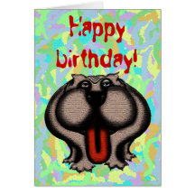 Funny bulldog happy birthday card