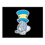 funny bunny in big hat postcards