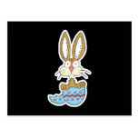 funny bunny in easter egg postcard