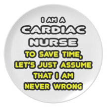 Funny Cardiac Nurse T-Shirts and Gifts Party Plates