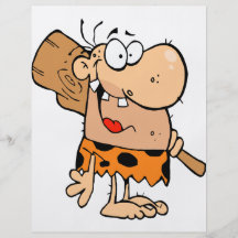 funny cartoon caveman with club flyer
