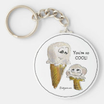 Funny Cartoon Ice Cream Cones Keychain