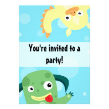 Funny Cartoon Monsters Birthday Invitation