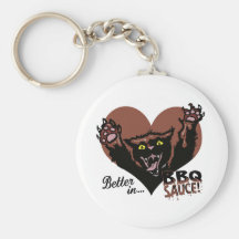 Funny Cat BBQ Key Chains
