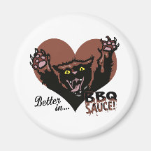 Funny Cat BBQ Refrigerator Magnet