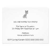 Funny Cat. Personalized Invitation